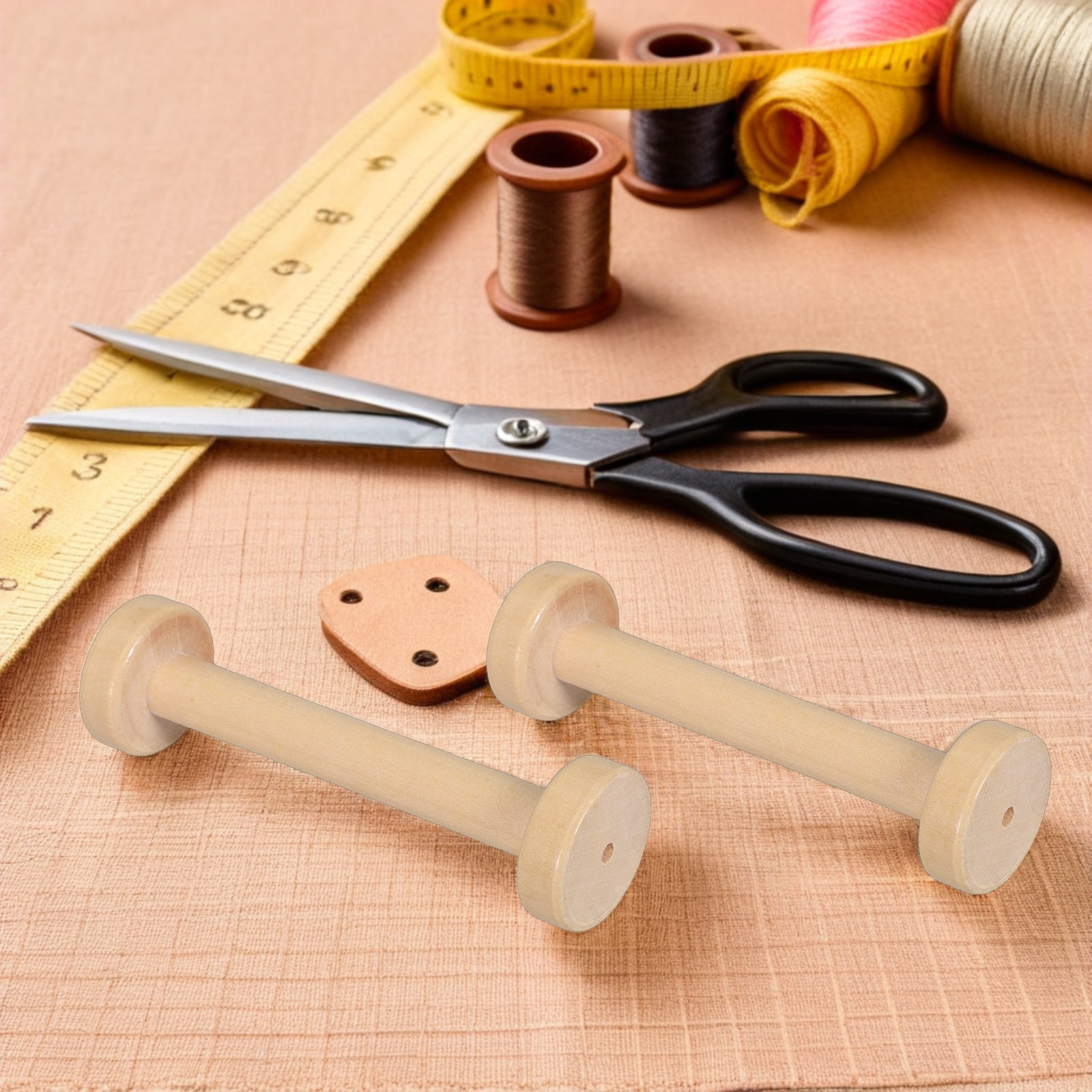 Woodworking Crafts - 5 Buah Gulungan Kayu Alami Vintage,