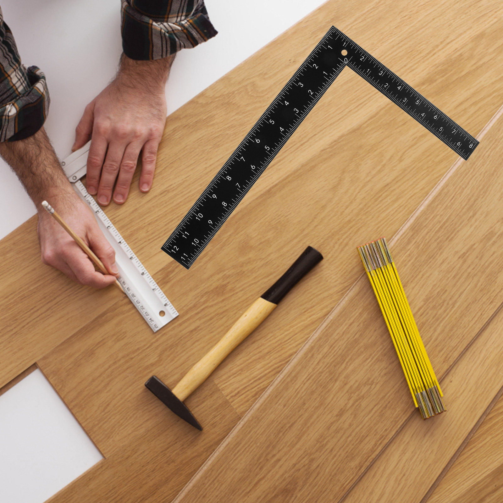 Woodworking Crafts - Penggaris L Persegi dari Baja Tahan