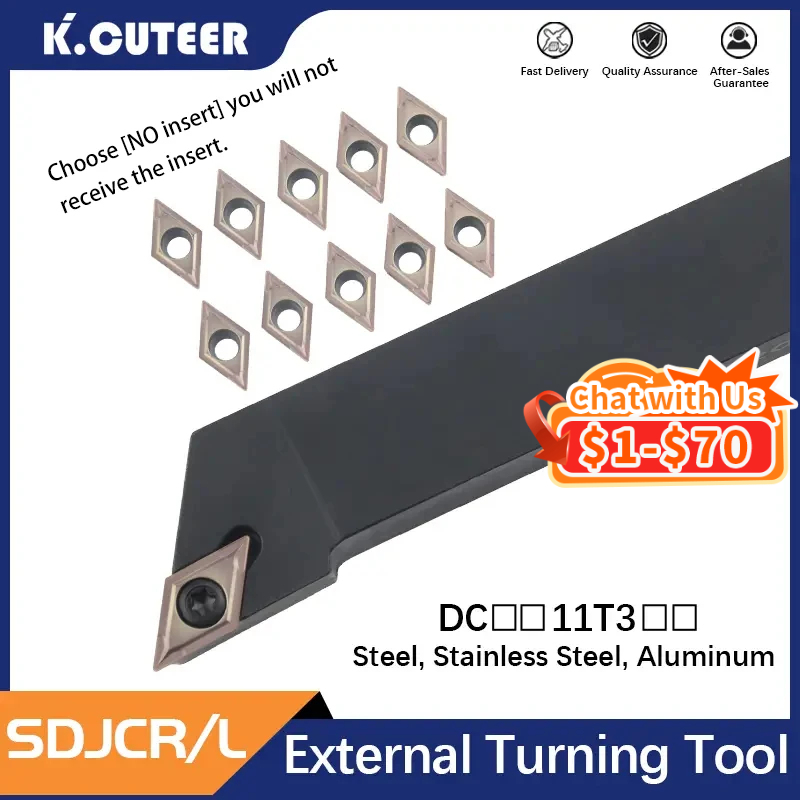 Parting Tool Lathe - SDJCR/L1212H11 Holder Set Holder Holder pemegang