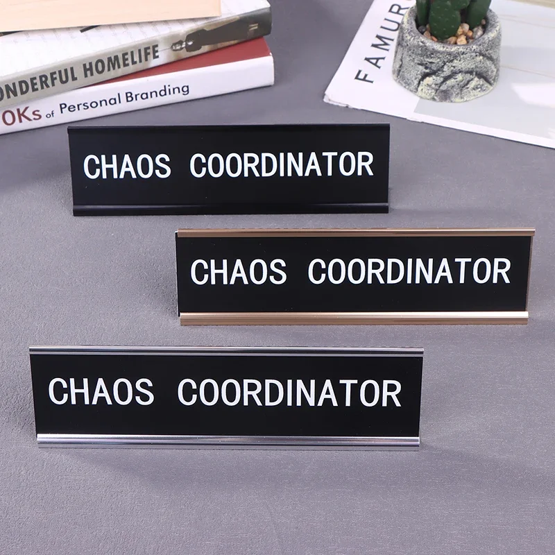 Woodworking Names - Papan Nama Logam Dekorasi Kantor Koordinator