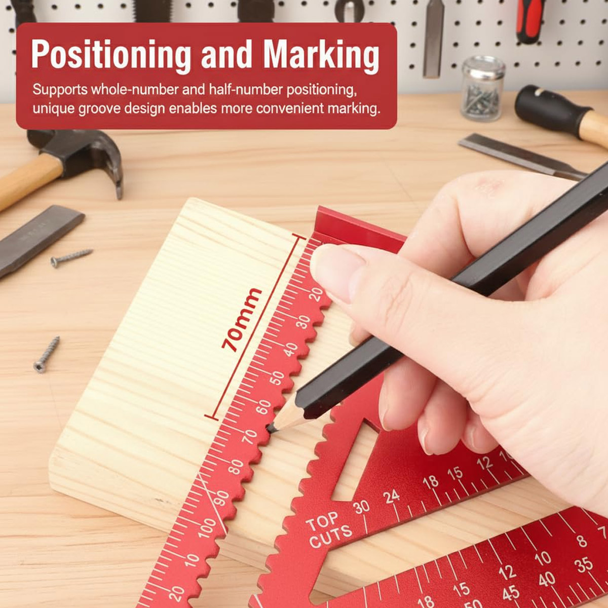 Penggaris Segitiga Presisi Tin - Woodworking Ruler ulasan dan harga