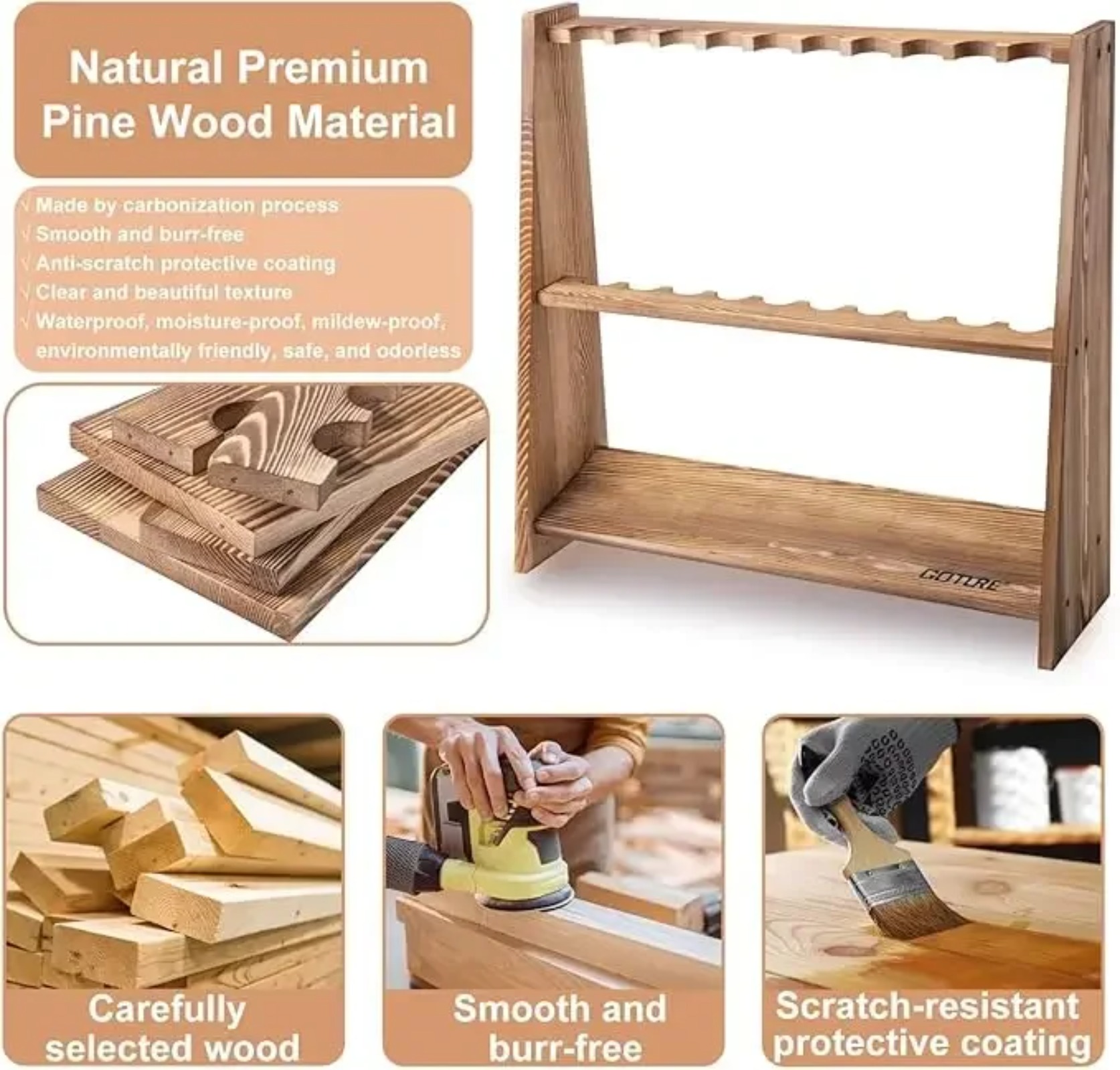 Rak Pancing Kayu Pinus Karboni - Woodworking Show ulasan dan harga